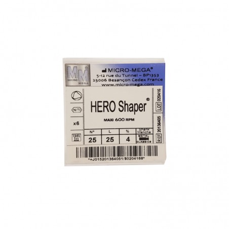 HERO SHAPER MM N° 25 25MM 4% LE JEU DE 6 REF 20136405